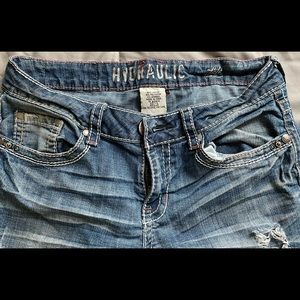 Hydraulic Lola Slim Boot cut jeans, distressed/destroyed, size 7/8